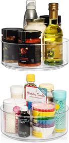 img 2 attached to ClearSpace Plastic Lazy Susan Cabinet Organizer: The Ultimate Rotating Spice 🔄 Rack & Condiments Carousel for a Tidy Pantry, Countertop, Shelf, Table, or Vanity