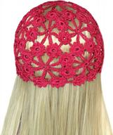 handmade floral crochet knit beanie cap for women and girls - summer ready! logo