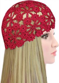 img 1 attached to Handmade Floral Crochet Knit Beanie Cap For Women And Girls - Summer Ready!