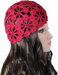 img 3 attached to Handmade Floral Crochet Knit Beanie Cap For Women And Girls - Summer Ready!