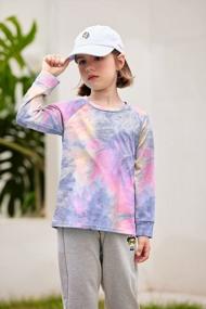 img 3 attached to Arshiner Girls Casual Tie Dye Crewneck Long Sleeve Sweaters Loose Fashion Tops 4-12 Years Kids Clothing