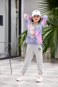 img 2 attached to Arshiner Girls Casual Tie Dye Crewneck Long Sleeve Sweaters Loose Fashion Tops 4-12 Years Kids Clothing