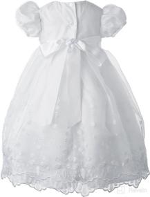 img 2 attached to 🌸 Graceful & Elegant: Lauren Madison Baby-Girls Newborn Satin Floral Embroidered Dress Gown Outfit