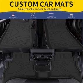 img 3 attached to Custom Fit All-Weather Floor Mat Liners for 2021 2022 Jeep Wrangler 4XE - Front & Rear Row Full Set - Non-Slip TPE Material - Odourless - Designed for Models Excluding 2 Door and JL Unlimited