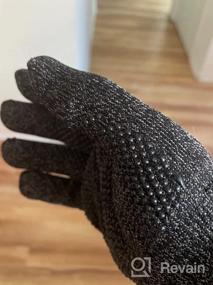 img 8 attached to Mujjo Knitted Winter Gloves with Touch-Screen Compatibility, Dual Insulation Layers, Full-Hand Mobility, Non-Slip Phone Grip and Leather Wrist Cuff".