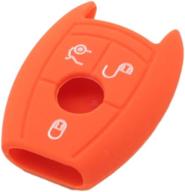 segaden silicone cover protector case holder skin jacket compatible with mercedes benz smart remote key fob 3 4 button cv9950 orange logo