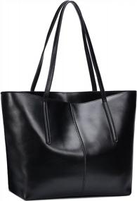 img 2 attached to Stylish Genuine Leather Tote Bag For Women - Covelin Soft Hot Handbag Shoulder Bags