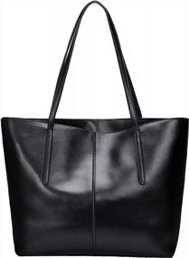 img 4 attached to Stylish Genuine Leather Tote Bag For Women - Covelin Soft Hot Handbag Shoulder Bags