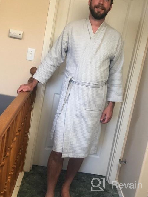 img 1 attached to Luxurious X-Large Kimono Waffle Bathrobe by TowelSelections - Ultimate Comfort and Style review by Loren Slama