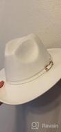 img 1 attached to Women'S White Fedora Hat With Color Belt Buckle - Lisianthus Wide Brim Panama review by David Nelson