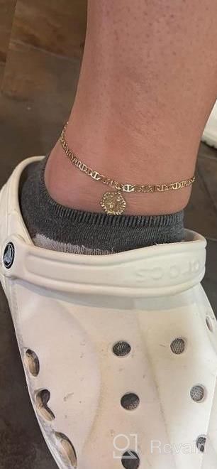 img 1 attached to Double Layered 14K Gold Plated Anklets With Personalized Initials - Trendy Women'S And Teen'S Jewelry review by Larry Cole