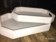 img 1 attached to Set Of 2 White-Washed Wooden Serving Trays For Living Room Coffee Table And Ottoman, Rustic Breakfast Platters For Dining And Festive Decor During Holidays (White) review by Robert Sorrells