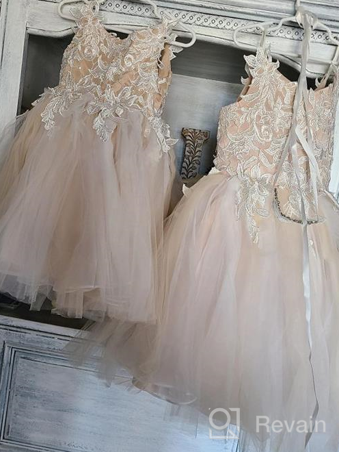 img 1 attached to Miama Lace Tulle Straps Wedding Flower Girl Dress with Pluviophily Jr. Bridesmaid Dress review by Kurt Bravo