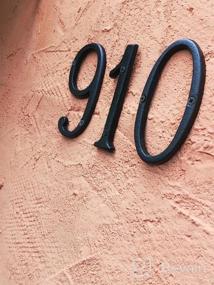 img 6 attached to Металлический дом номер 3 - легко устанавливается для дверей, улиц, почтовых ящиков и предметов интерьера в черном и коричневом цвете, размер 5,5 дюймов