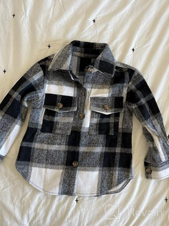 img 1 attached to Stylish and Comfortable Toddler Sleeve Jacket Button Flannel Boys' Clothing for Tops, Tees & Shirts review by Deron Altman