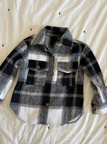 img 8 attached to Стильная и удобная детская рубашка с рукавами "Sleeve Jacket Button Flannel" для мальчиков, подходит для верхней одежды, футболок и рубашек.