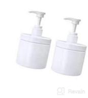 img 1 attached to Refillable Pump Bottles Set Of 2 - Cosywell Wide Mouth Plastic Dispensers For Bathroom And Shower - BPA Free, Ideal For Lotion, Shampoo, Conditioner - 500Ml (White) review by Danese Chicagoland