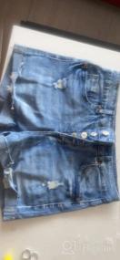 img 7 attached to Distressed Denim Shorts For Women: High Waisted, Ripped Hem, And Frayed Details By HAPCOPE
