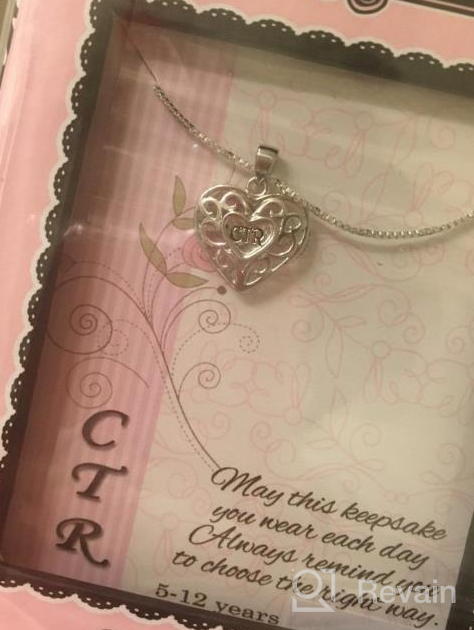 img 1 attached to 💖 Splendid Sterling Silver CTR Heart Necklace for Unforgettable Girls' Baptism review by Amber Marie