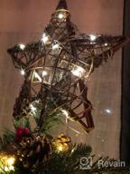 img 1 attached to Add Sparkle To Your Tree With Lewondr'S Glittering Rattan Christmas Star Tree Topper! review by Matthew Bahri