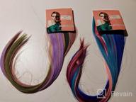 img 1 attached to Vibrant Felendy Colored Hair Extensions: Clip-In And Curly/Straight For Women - 12Pcs Rainbow Hairpieces To Highlight Your Hair review by Mariana Vasquez