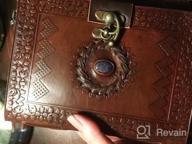 img 1 attached to Blue Stone Embossed Leather Journal: 120 Pages Of Unlined Luxury With Clasp - Brown Edition review by Asia Newell