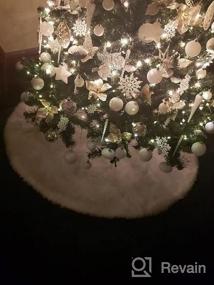 img 4 attached to 36 Inch White Plush Faux Fur Christmas Tree Skirt For Festive Decorations And Merry Christmas Parties