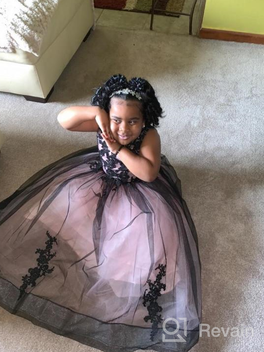 img 1 attached to 👗 Exquisite Flower Girl Dress: Lace Applique Pageant Ball Gown Prom Dresses for Kids review by Daniel Haddo