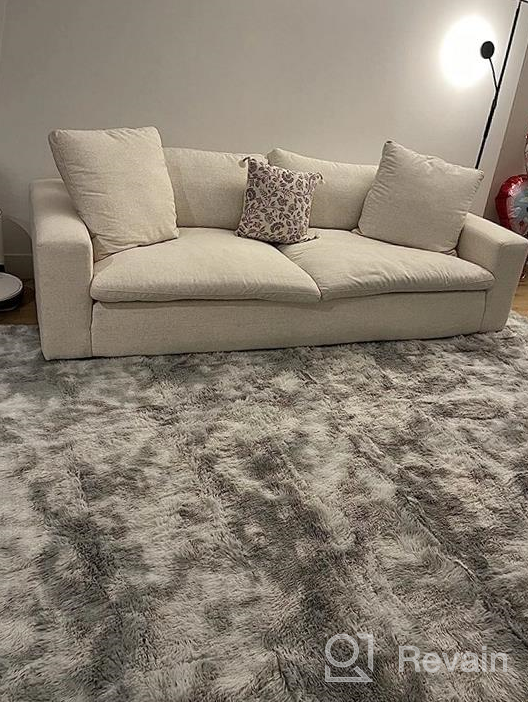 img 1 attached to Black Soft Shag Faux Fur 3X5 Area Rug Non-Slip Plush Fluffy Comfy Rugs For Bedroom Living Room Babys Care Crawling Carpet review by Brian Pius