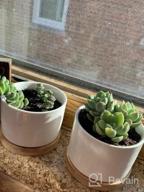 img 1 attached to Add Elegance To Your Space With ZOUTOG Mini Ceramic Succulent Planters - Pack Of 4 review by Trae Joubert