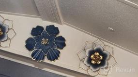 img 8 attached to Металлический декор для стен в богемном стиле с цветами для внутренних и наружных пространств - EASICUTI Blue Metal Wall Art для домов, патио и садов, 12 дюймов