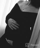 img 1 attached to Elegant Fitted Maternity Gown With Cross V Neck, Ruched Details, And Long Sleeves - Perfect For Pregnancy Photography Sessions review by Jack Malloy