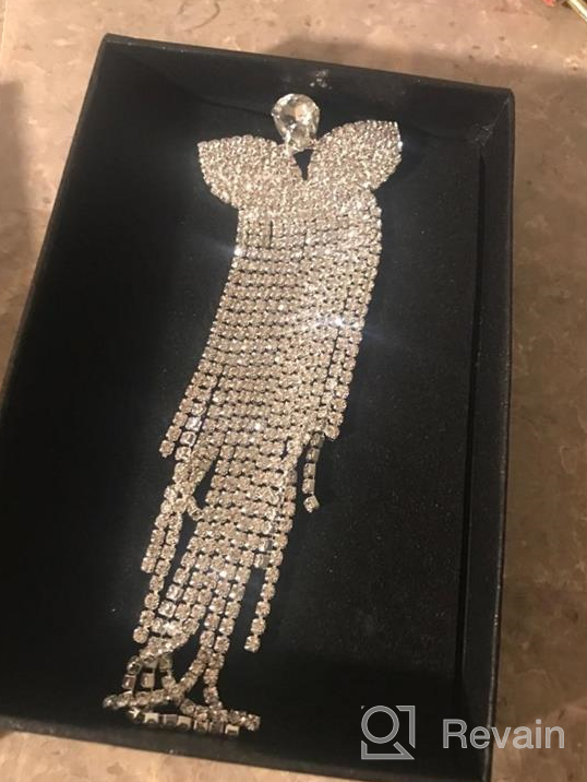 img 1 attached to 💎 mecresh Silver Rhinestone Crystal Chandelier Earrings for Wedding - Long Tassels Dangle Design review by Timothy Harper