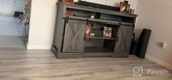 img 1 attached to Modern Barnwood Sliding Barn Door TV Stand For TVs Up To 65 Inches - Windaze Farmhouse Entertainment Center, Wood Media Console With Ample Storage Cabinet For Bedroom Or Living Room review by Jelani Weaver