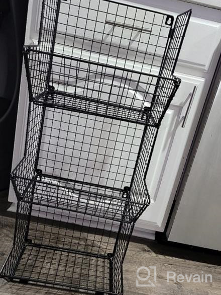 img 1 attached to Organize Your Kitchen With Granrosi Set Of 2 Large Bronze Wire Storage Baskets review by Jeremy Marshall