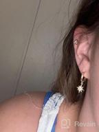 img 1 attached to 💫 Sparkling Sterling Silver Hoop Earrings with Reffeer Crystals: Star Moon Dangle Design for Women and Teen Girls review by Kathy King