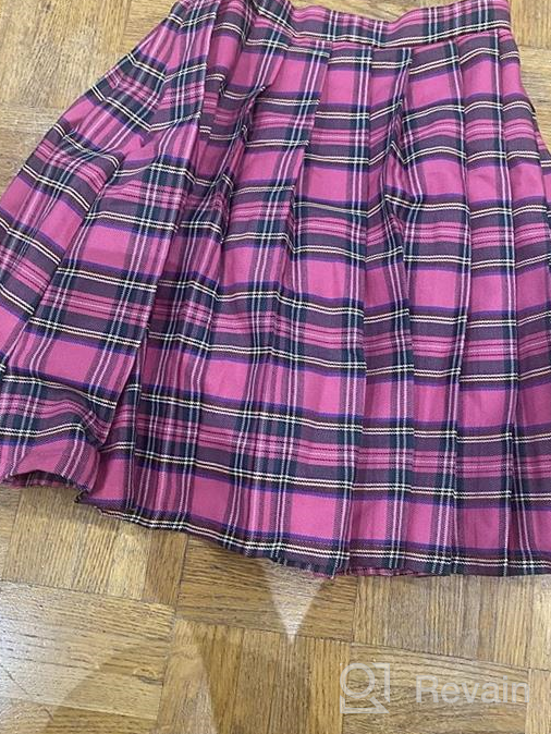 img 1 attached to Trendy Tartan Girls Skirt: Ideal School Uniform for Girls' Clothing review by Kelly Nelson