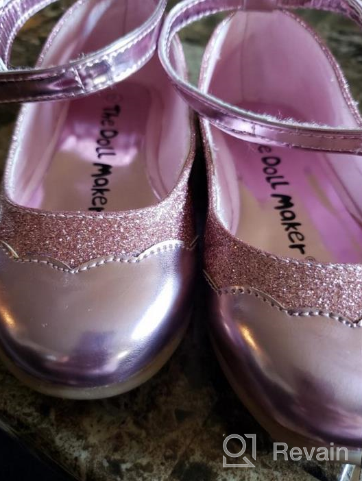 img 1 attached to Doll Maker Metallic Glitter Strap Girls' Shoes and Flats review by Erica Welch