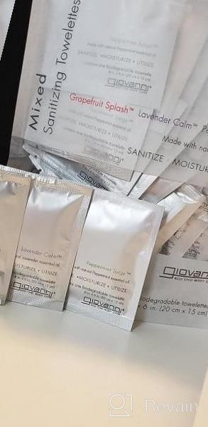 img 1 attached to Refresh On The Go: Giovanni Mixed Scents Cleansing Towelettes Enriched With Aloe Vera & Vitamin E - Grapefruit, Lavender, Peppermint - 20 Individually Wrapped For Purse, Gym, And Travel review by Rich Shankar