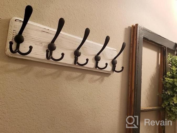 img 1 attached to Organize Your Space With WEBI Large Coat Rack Wall Mount - Rustic White, 38 9/16'' Long, 10 Hooks - Perfect For Coats, Clothes, And Jackets review by Anthony Chacon