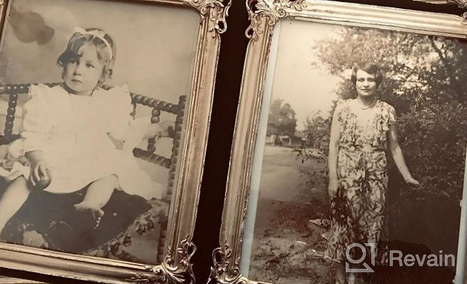 img 1 attached to Sunlit Vintage Picture Frame 5X7 Inch, Luxury Antique Photo Frames With Glass Front, Photo Display, Tabletop Wall Hanging, Gift Ideas review by Sarah Nguyen