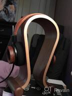 img 1 attached to Black Leather Headphone Stand: Universal Headset Holder For Gaming And More - SAMDI Product review by Jason Gay