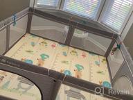 img 1 attached to Extra Large Baby Playard | Toddler Safety Activity Center With Anti-Slip Base & Tear-Resistant Material | 79”×70” Grey TODALE Playpen review by Kevin Webb