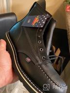 img 1 attached to Men'S Thorogood American Heritage 6” Moc Toe Soft Toe Work Boot - Premium Full-Grain Leather, Slip-Resistant Wedge Outsole & Comfort Insole; EH Rated review by Joe Stax