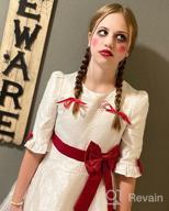 img 1 attached to Sunny Fashion Girls Red Rose Bow Tie Lace Formal Party Dress with Long Sleeves review by Savannah King