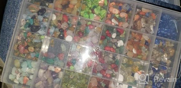 img 1 attached to Colle 15 Colors 700Pcs Natural Crystal Beads for Jewelry Making Supplies, Healing Gemstones Waist Bracelets Necklace Kit with Irregular Chips Stone in a Box Set review by Eric Webb