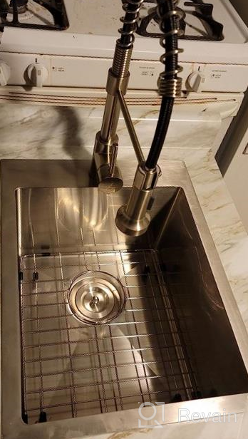 img 1 attached to OWOFAN Kitchen Faucet: Industrial 1 Handle Pull Down Sprayer For Farmhouse, Camper, Laundry & RV Sinks - Brushed Nickel Finish review by Brian Warmack