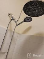 img 1 attached to Ultimate Shower Experience: High-Pressure Rainfall Shower Head With Handheld Combo And Height Adjustable Extension Arm In Matte Black And White Panel review by Mike Dart