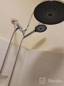 img 7 attached to Ultimate Shower Experience: High-Pressure Rainfall Shower Head With Handheld Combo And Height Adjustable Extension Arm In Matte Black And White Panel