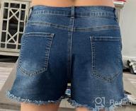 img 1 attached to Stretchy Mid-Rise Denim Shorts For Women With Frayed Raw Hem And Ripped Details - Perfect For Casual Wear From THUNDER STAR review by Kristi Crooks